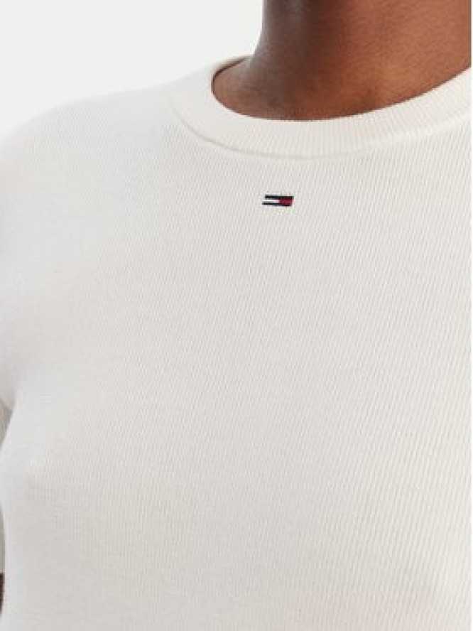 Tommy Jeans Sweter Essential DW0DW19336 Écru Regular Fit