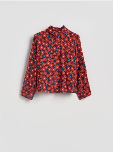 Wzorzysta bluzka z wiskozy - wielobarwny