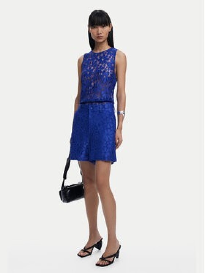 Desigual Top Tanatos 25SWBW25 Niebieski Slim Fit