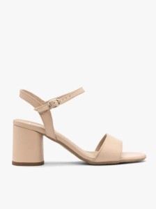 Beżowe sandały na okrągłym obcasie