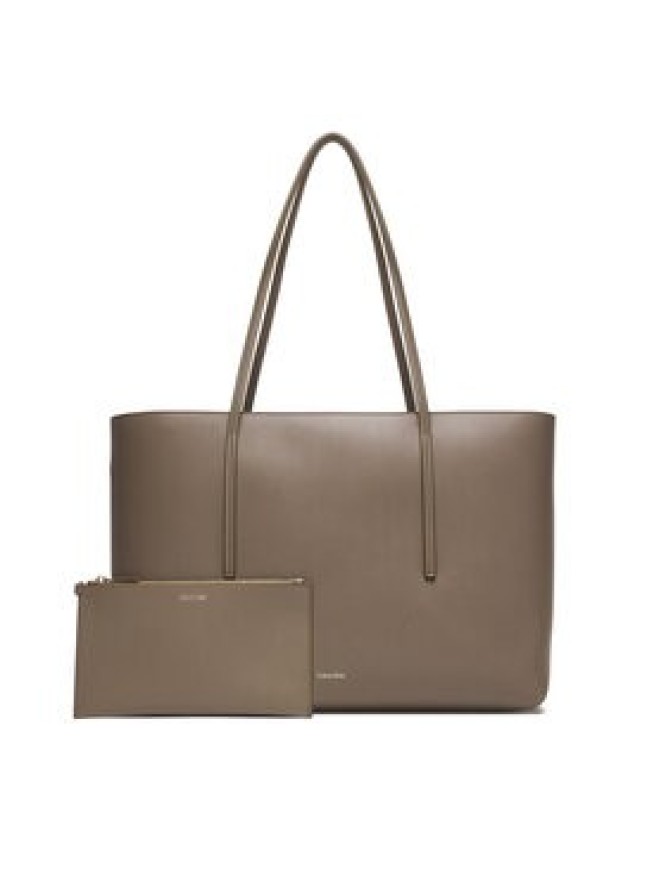 Calvin Klein Torebka Foil Logo Tote W/Pouch LV04F3274G Beżowy