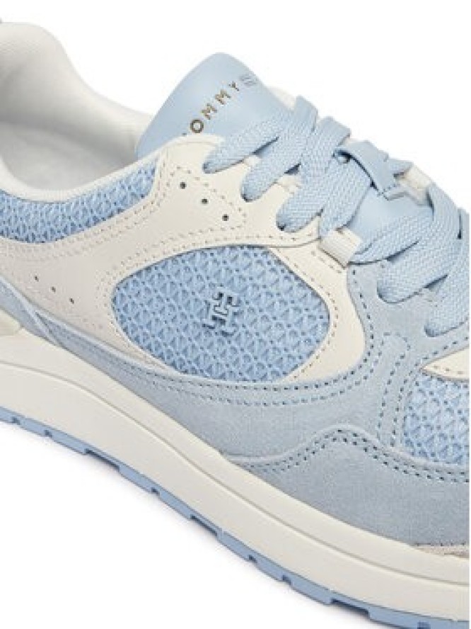 Tommy Hilfiger Sneakersy Th Mix Material Runner FW0FW09306 Niebieski
