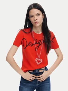 Desigual T-Shirt Florencia 26SWTK07 Czerwony Regular Fit