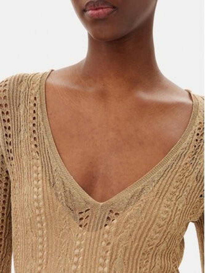 TWINSET Sukienka dzianinowa 251TT3180 Beżowy Slim Fit