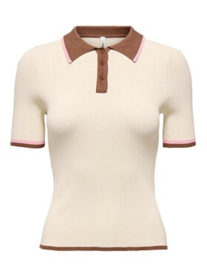 ONLY Polo Meddi 15363165 Beżowy Slim Fit