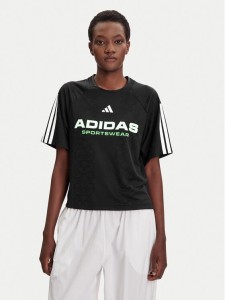 adidas T-Shirt Tiro x Common Goal Jacquard JL9212 Czarny Loose Fit