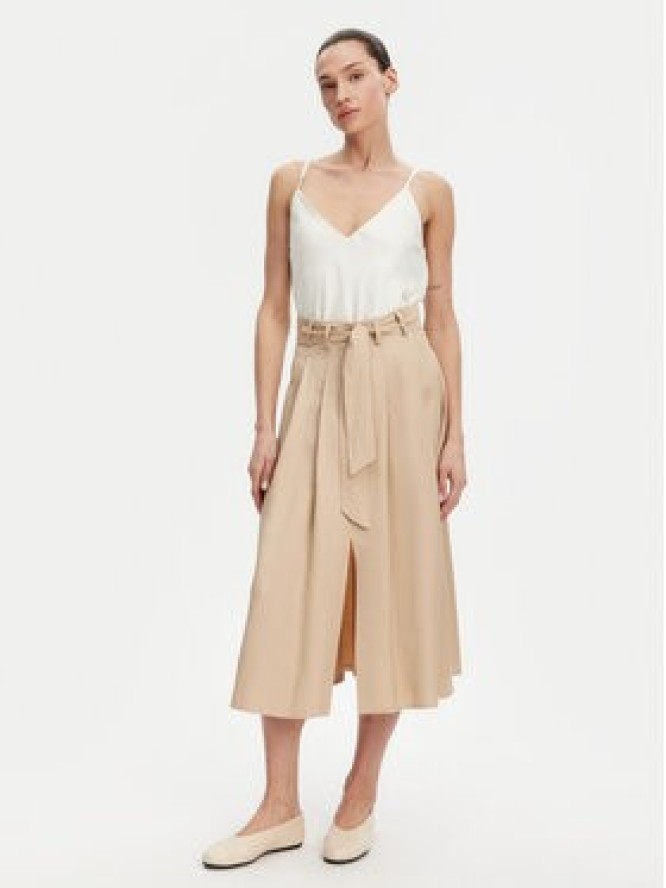 KAOS Spódnica midi RP1CO037 Beżowy Regular Fit