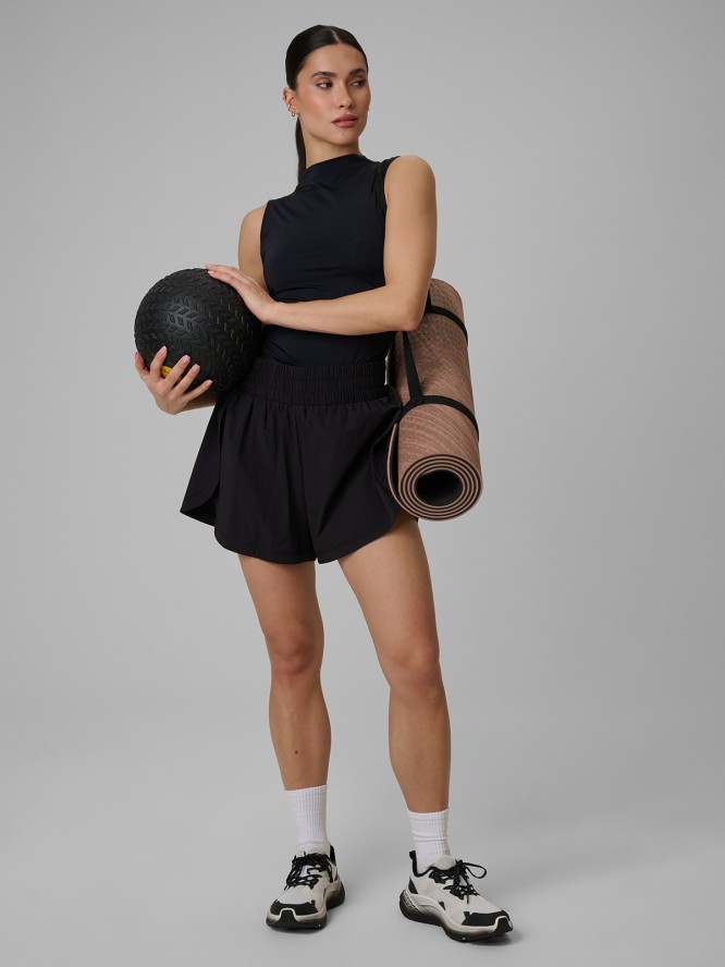 4F Top treningowy slim szybkoschnący damski - czarny L