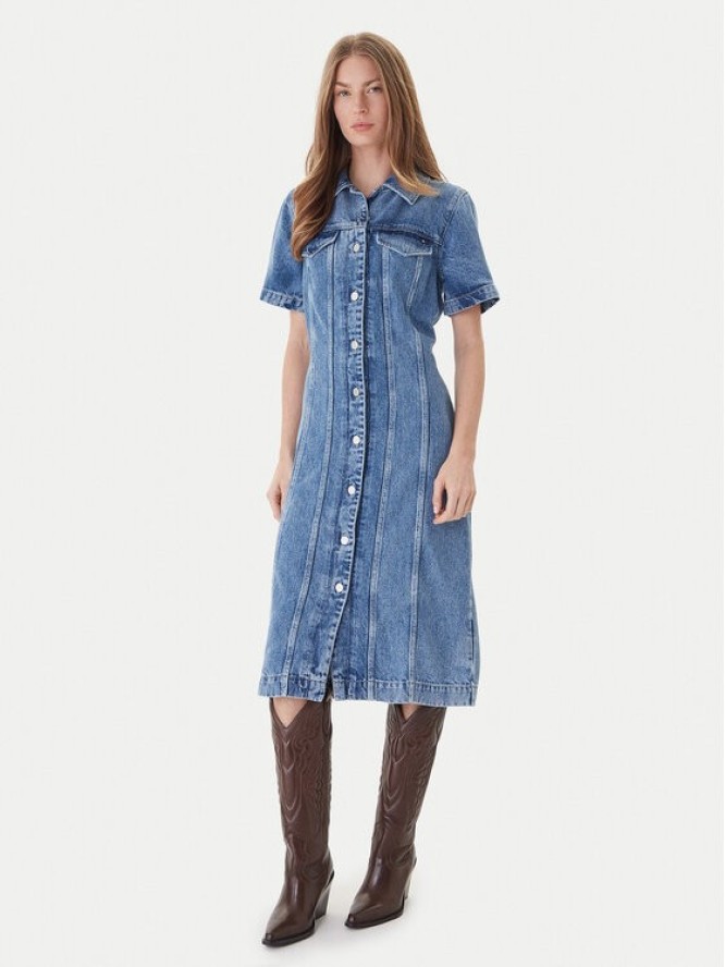 Tommy Hilfiger Sukienka jeansowa WW0WW46638 Niebieski Slim Fit