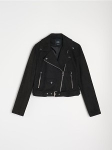 Kurtka ramoneska z paskiem - czarny