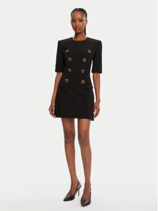 Balmain Sukienka koktajlowa DF1R7330VB00 Czarny Regular Fit