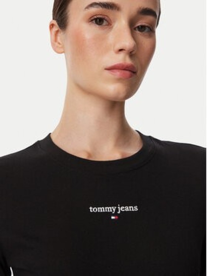 Tommy Jeans Bluzka Classic Logo DW0DW23248 Czarny Slim Fit