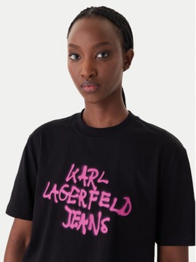 Karl Lagerfeld Jeans T-Shirt B1W17054 Czarny Relaxed Fit