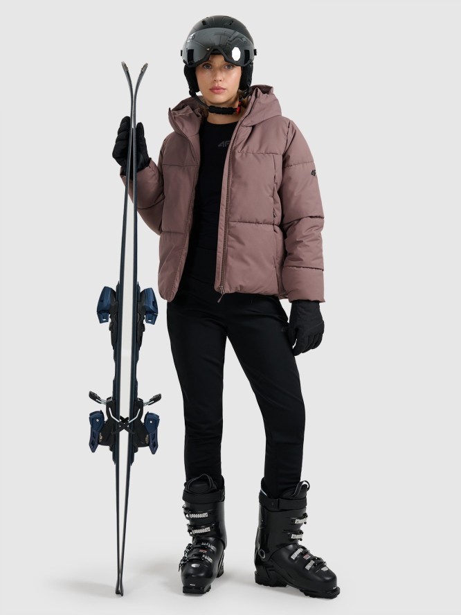 4F Kurtka narciarska membrana 5000 damska - brązowa XL