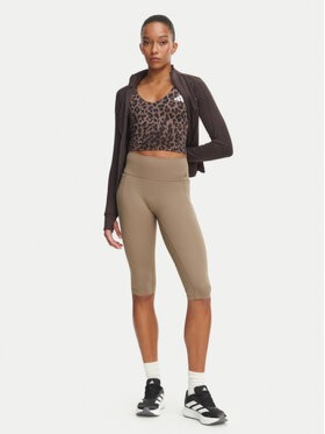 adidas Top Workout Essentials KZ2521 Brązowy Slim Fit
