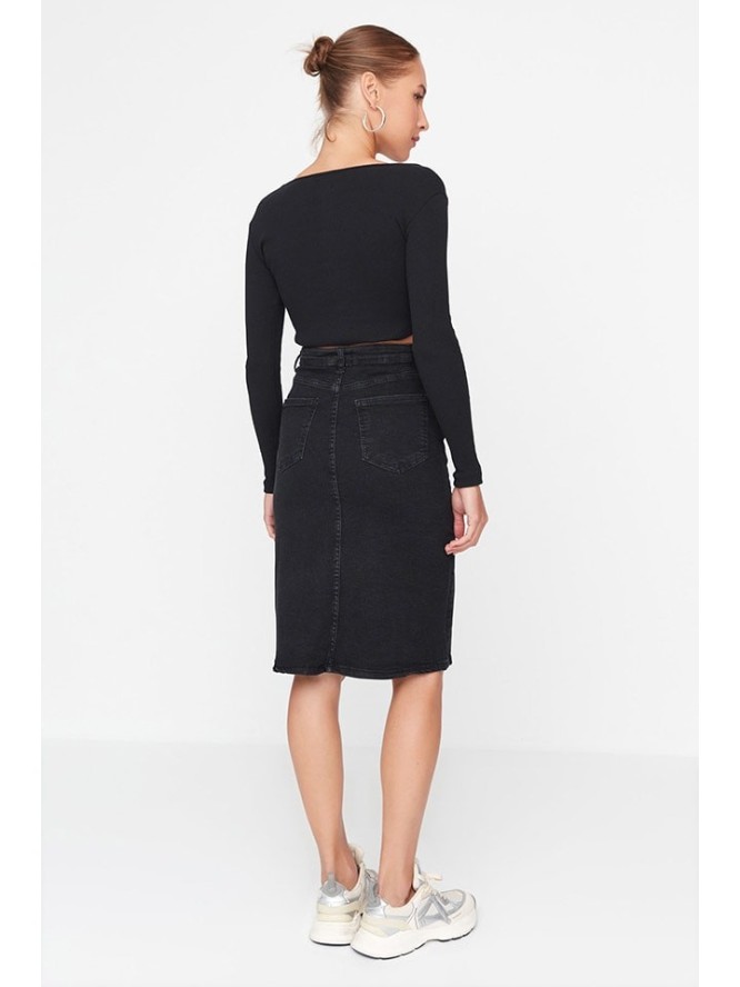 trendyol Spódnica dżinsowa w kolorze czarnym rozmiar: 34