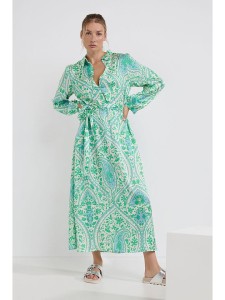 Josephine & Co Sukienka "Dahlia" w kolorze zielono-niebiesko-kremowym rozmiar: 36