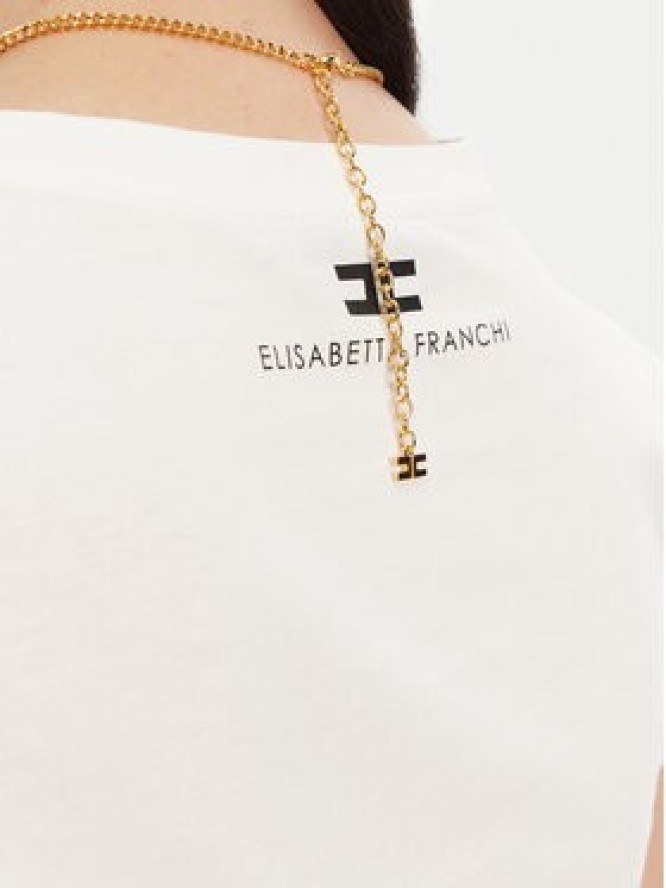 Elisabetta Franchi T-Shirt MA-006-51E2 Biały Regular Fit