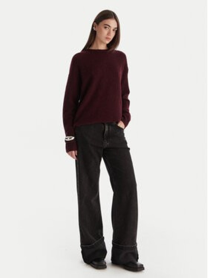 Patrizia Pepe Sweter 2K0326/K293-M536 Bordowy Regular Fit