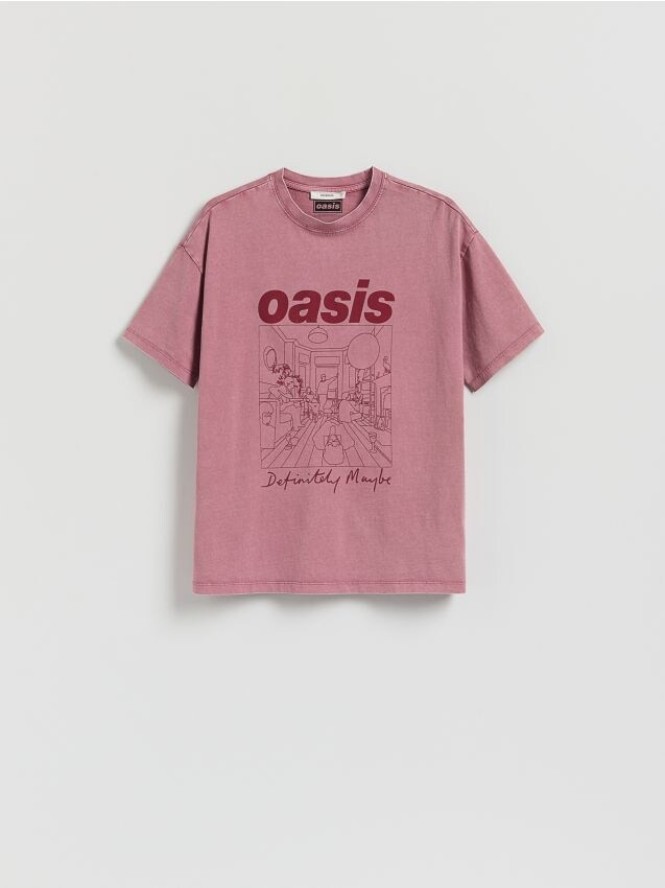 T-shirt Oasis - brudny róż