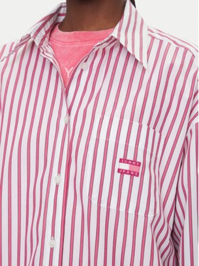 Tommy Jeans Sukienka koszulowa DW0DW21122 Różowy Relaxed Fit