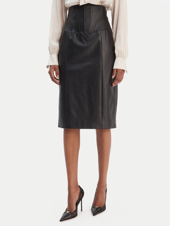 Bardot Spódnica z imitacji skóry Henley 60225SB Czarny Slim Fit