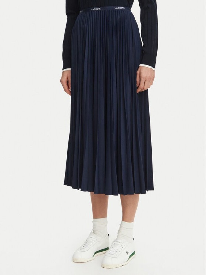 Lacoste Spódnica plisowana JF1402 Granatowy Regular Fit