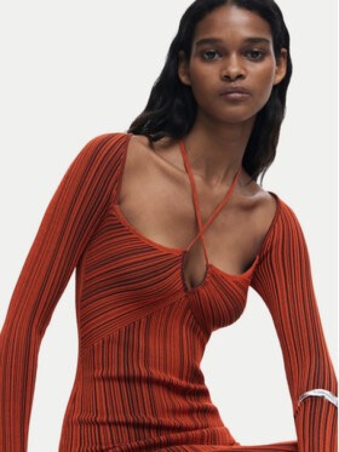 Desigual Sukienka koktajlowa Marlene 25WWVF08 Pomarańczowy Slim Fit