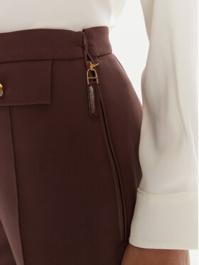 Elisabetta Franchi Spodnie materiałowe PA-121-56E2-V380 Brązowy Regular Fit