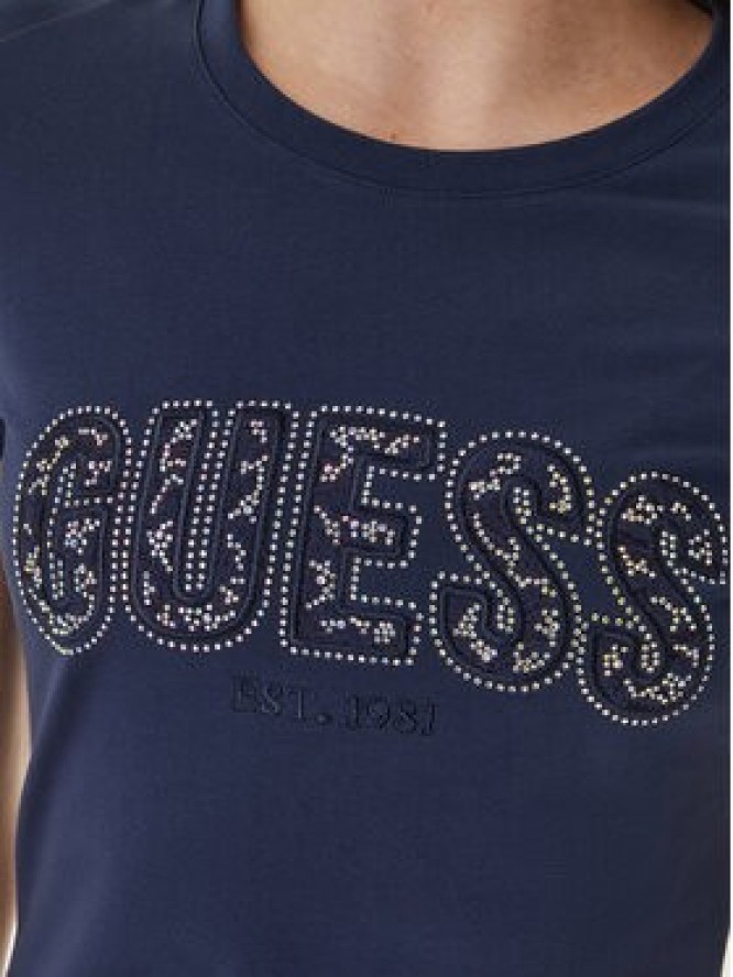 Guess T-Shirt W5GI04 J1314 Granatowy Slim Fit