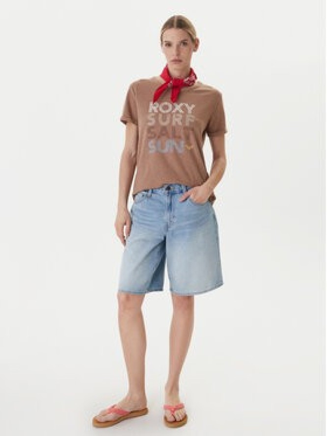 Roxy T-Shirt ERJZT06024 Brązowy Regular Fit