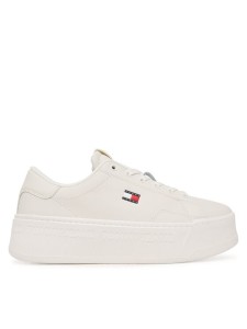 Tommy Jeans Sneakersy Tjw Script Cupsole Flatform EN0EN02961 Biały