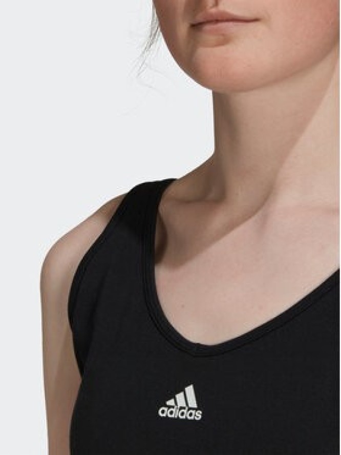 adidas Koszulka techniczna Essentials 3-Stripes Crop Top With Removable Pads GS1343 Czarny