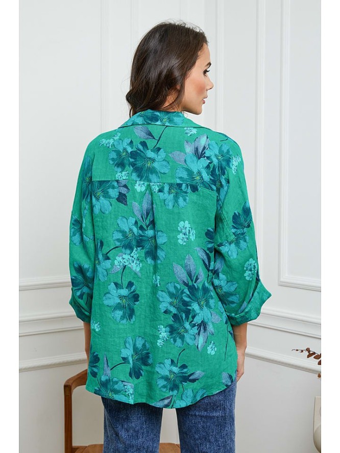 Joséfine Lniana koszula w kolorze zielonym rozmiar: S