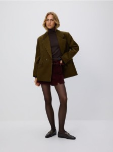 Sztruksowe spódnico-szorty - miedziany