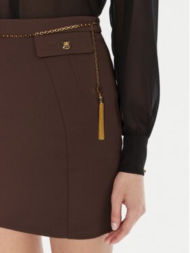 Elisabetta Franchi Spódnica mini GO-148-57E2-V380 Brązowy Slim Fit