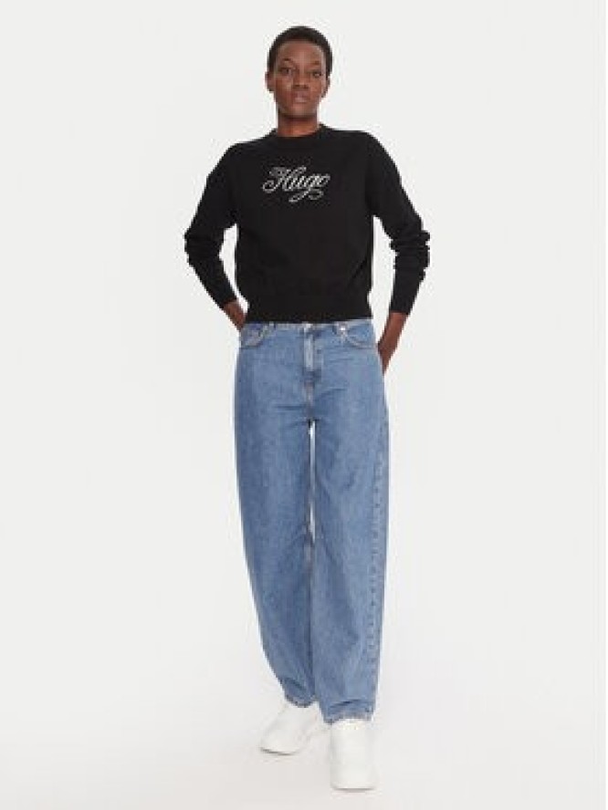 HUGO Sweter Slogix_B 50548145 Czarny Relaxed Fit