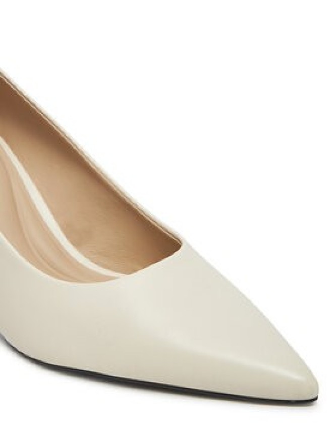 Calvin Klein Szpilki Pump 70 Pointy Hw Bar Lth HW0HW02561 Écru