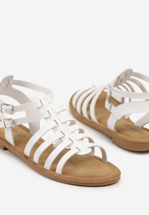 Białe Sandały Typu Rzymianki Ziresea