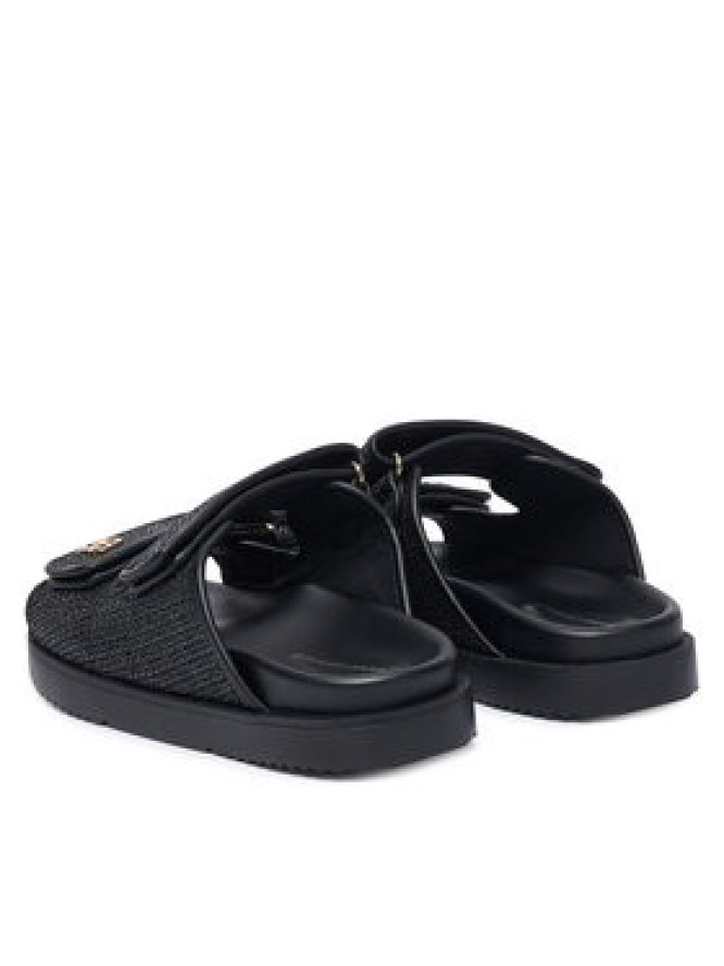 Tommy Hilfiger Klapki Double Strap Raffia FW0FW09122 Czarny