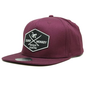 Czapka Trucker – Płaski daszek – Snapback / Dorośli / Jeden rozmiar (Bordowy)