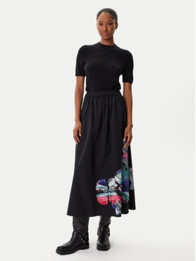 Desigual Spódnica trapezowa Ella Lacroix 25WWFW05 Czarny Regular Fit