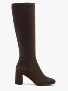 Brązowe elastyczne kozaki na słupku