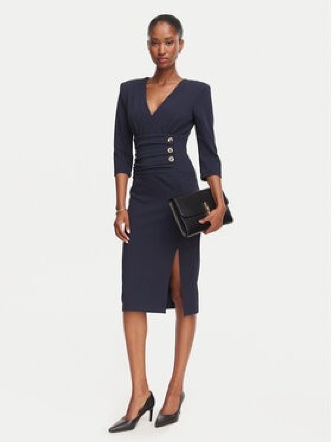 Rinascimento Sukienka koktajlowa CFC0020495002 Granatowy Slim Fit