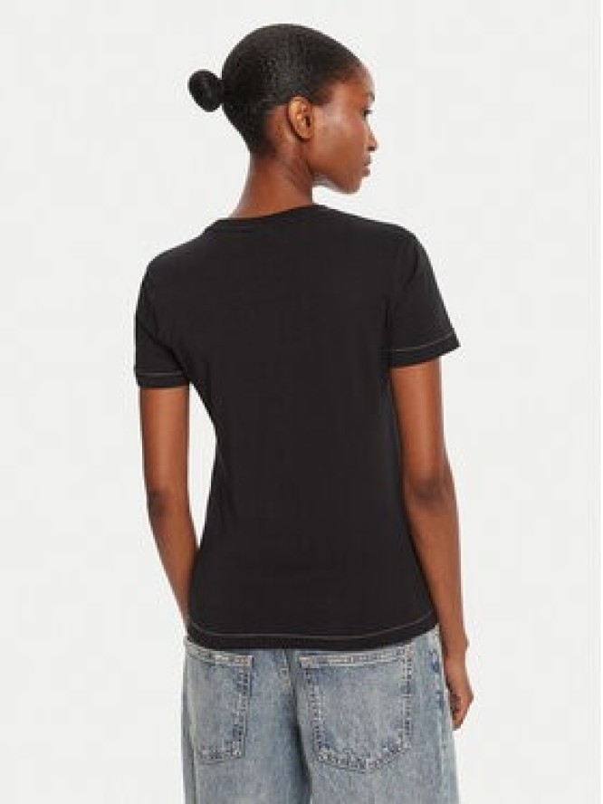 Desigual T-Shirt Letter Core 25WWTK04 Czarny Regular Fit