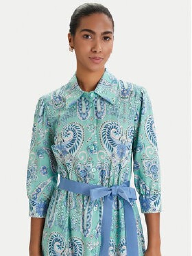 Luisa Spagnoli Sukienka koszulowa Pampa 543211 Zielony Regular Fit