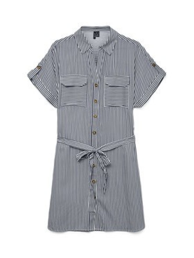 Vero Moda Sukienka koszulowa Bumpy 10325828 Granatowy Loose Fit