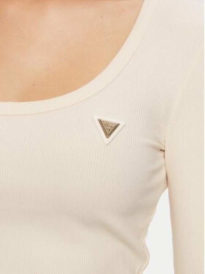 Guess Bluzka V4BP07 K8RT2 Écru Regular Fit