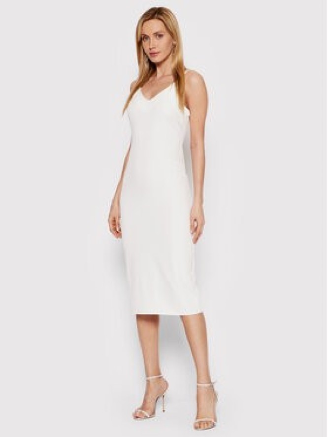 DeeZee Sukienka codzienna Becca HSM017 Biały Slim Fit