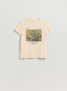 T-shirt z nadrukiem - kremowy